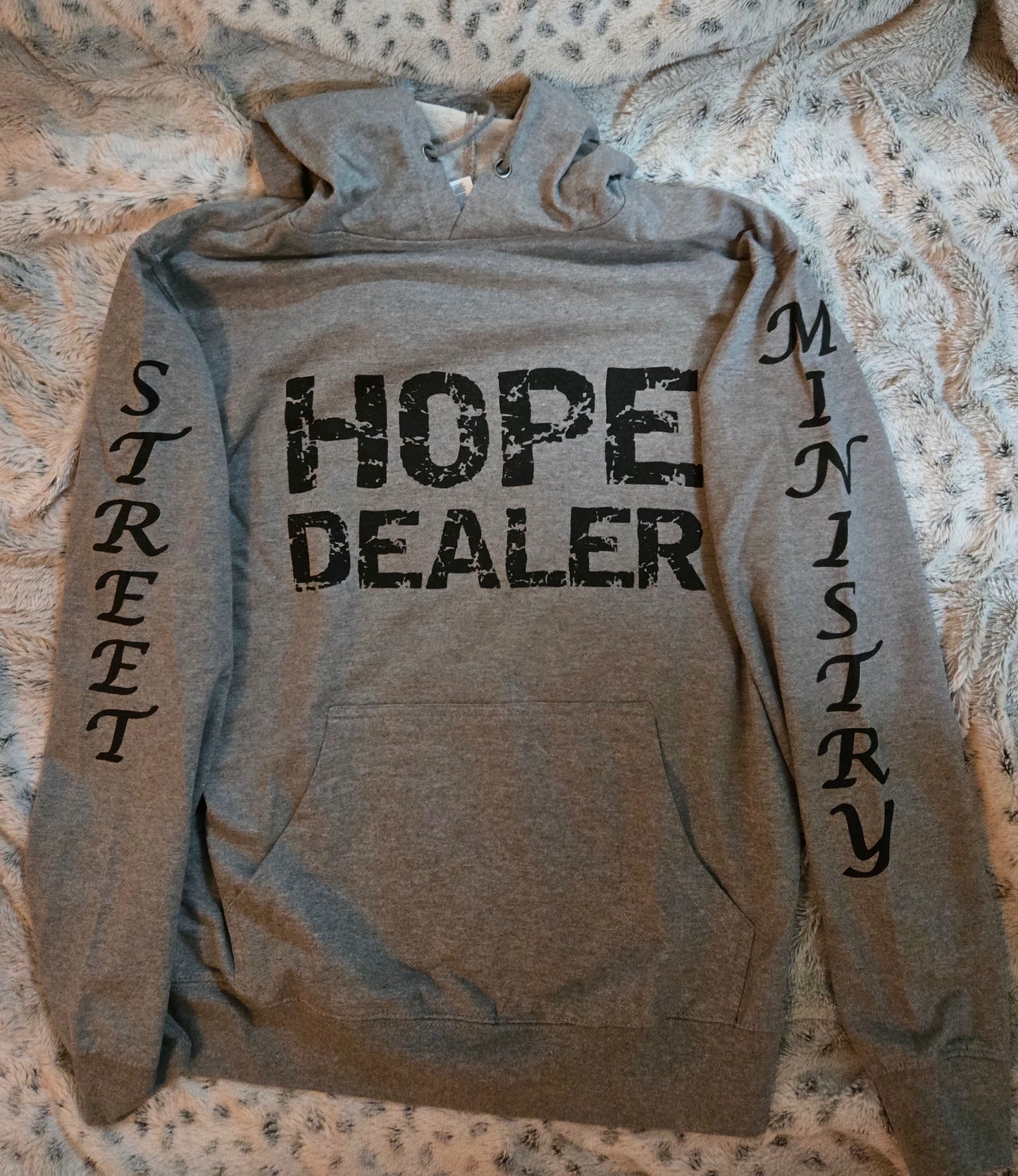 Hope Dealer Light Weight Hoodie Light Grey w/black
