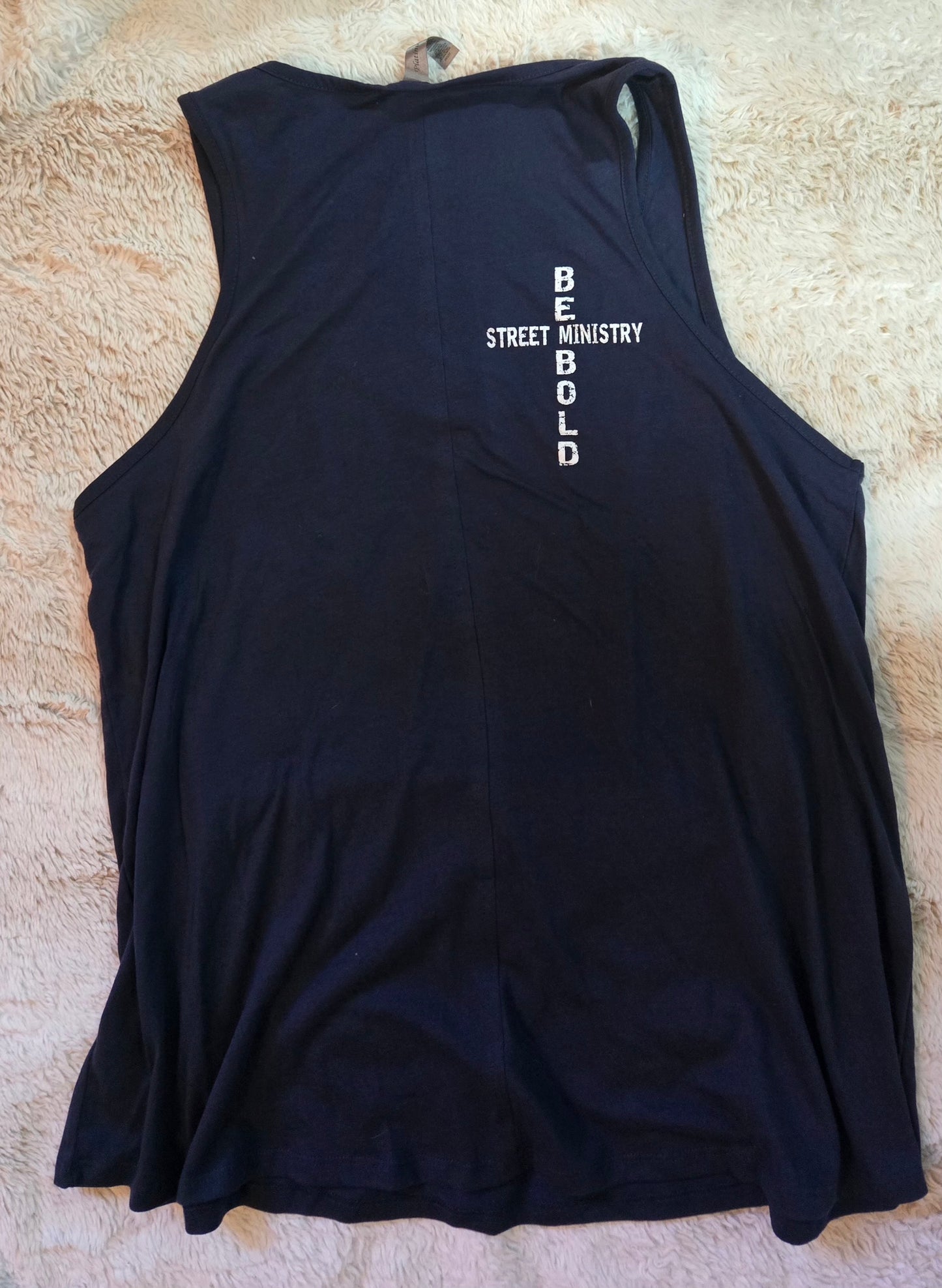 Hope Dealer Ladies Flowy Tank Navy w/white