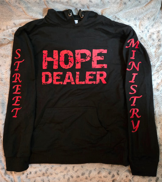 Hope Dealer Light Weight Hoodie Black w/red
