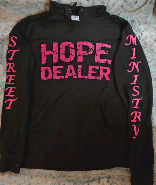 Hope Dealer Light Weight Hoodie Black w/pink