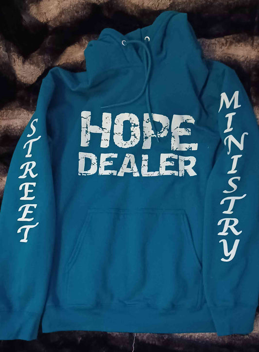 Hope Dealer Hoodie Teal w/white