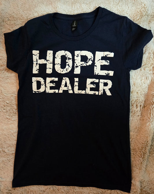 Hope Dealer Ladies T-Shirt Navy w/white