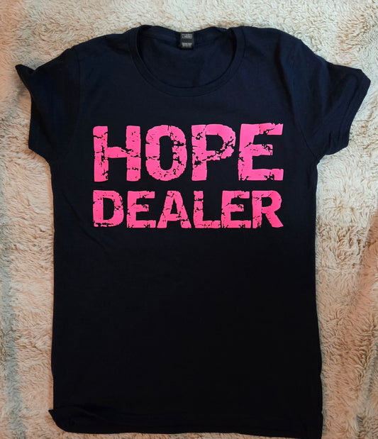 Hope Dealer Ladies T-Shirt Navy w/pink