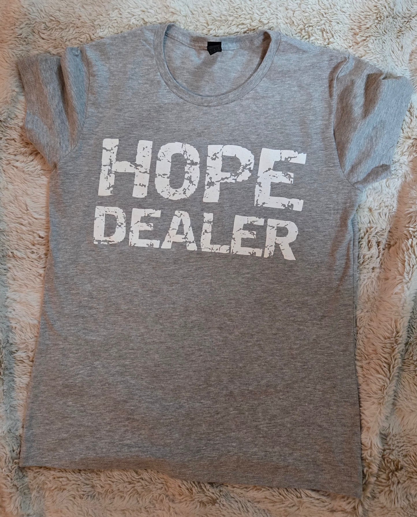 Hope Dealer Ladies T-Shirt Light Heather Grey w/white