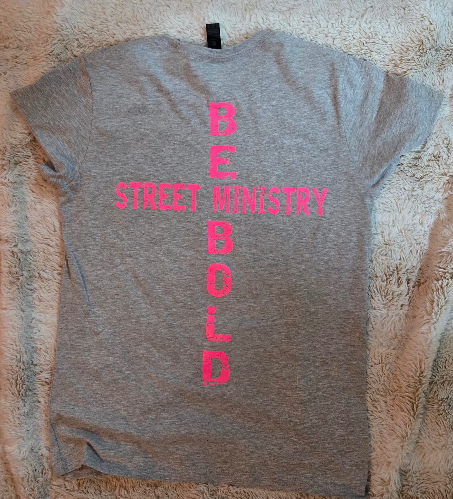 Hope Dealer Ladies T-Shirt Light Heather Grey w/pink