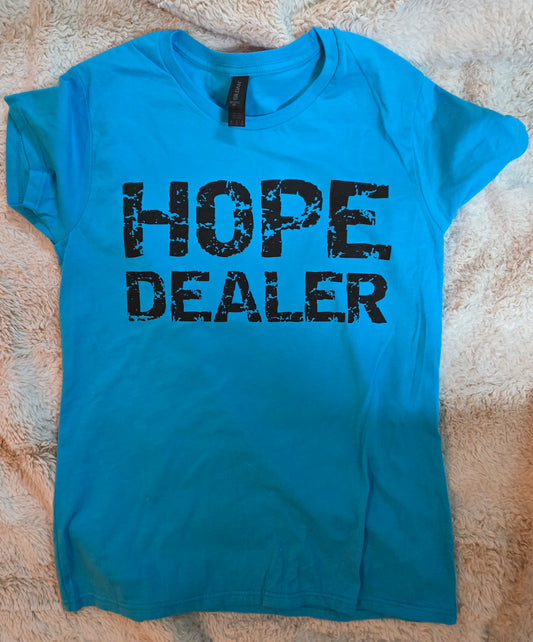 Hope Dealer Ladies T-Shirt Turquoise w/black