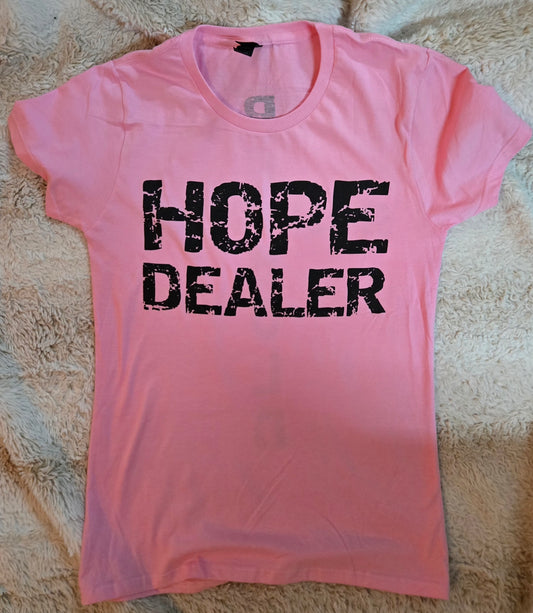 Hope Dealer Ladies T-Shirt Pink w/black