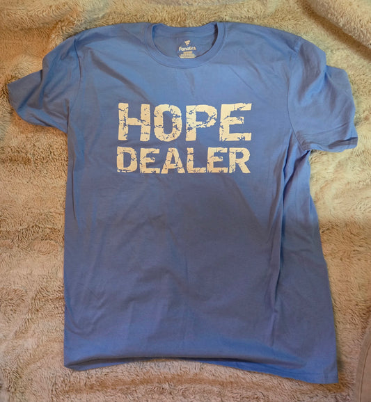 Hope Dealer T-Shirt Light Blue w/white