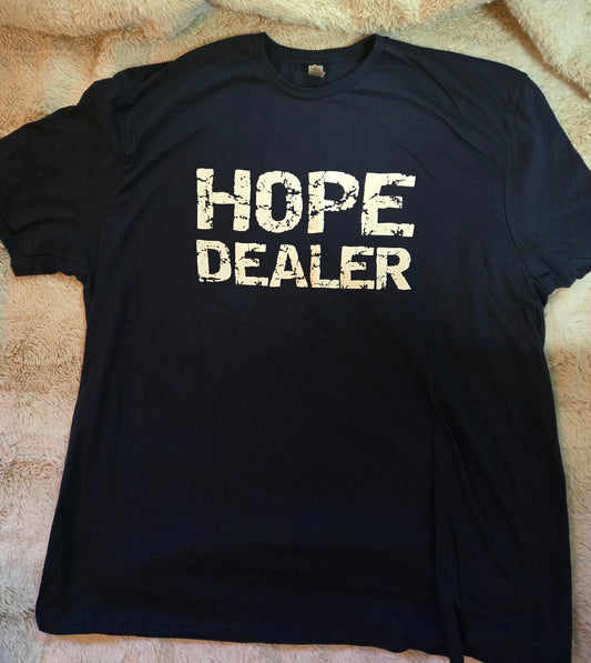 Hope Dealer T-Shirt Dark Heather Blue w/white