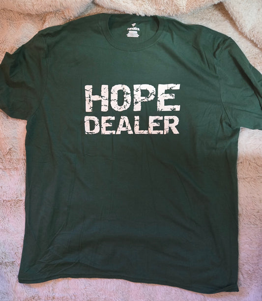 Hope Dealer T-Shirt Hunter Green w/white