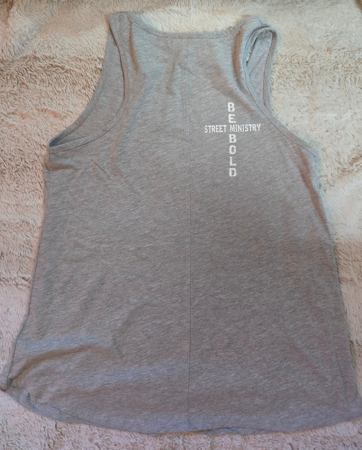 Hope Dealer Ladies Flowy Tank Light Heather Grey w/white