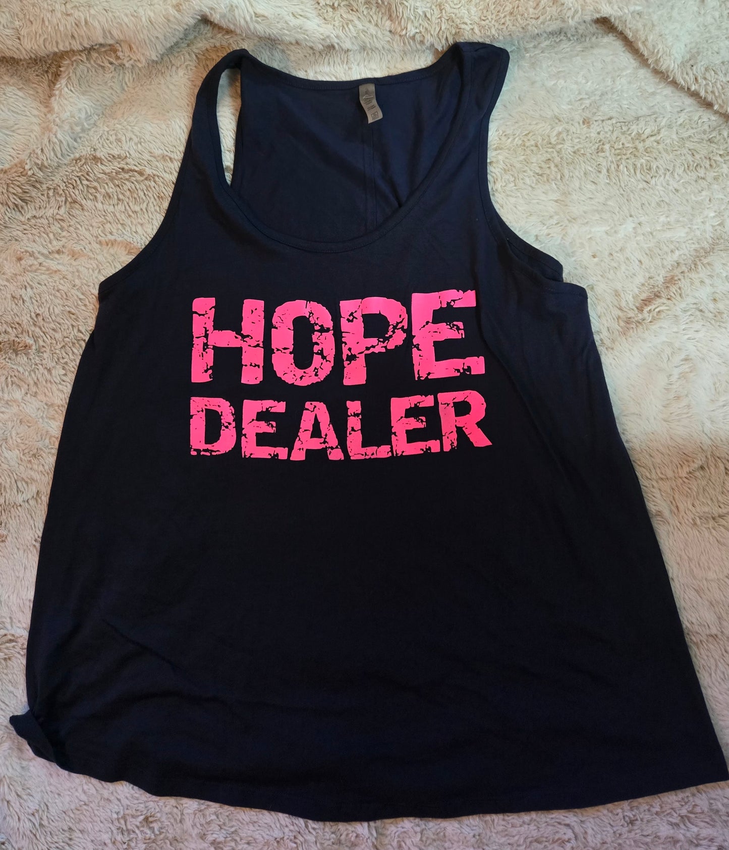 Hope Dealer Ladies Flowy Tank Navy w/pink