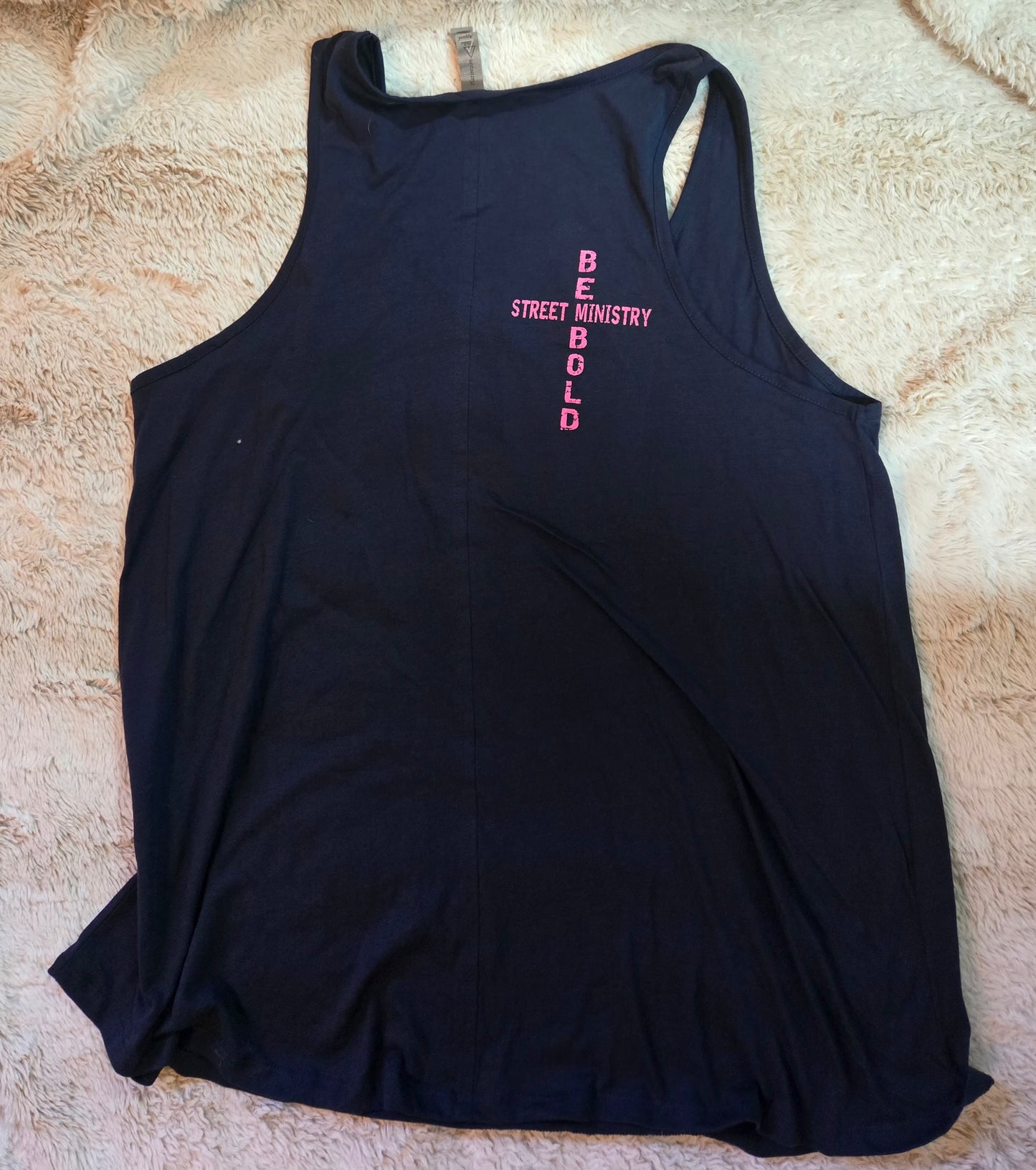 Hope Dealer Ladies Flowy Tank Navy w/pink