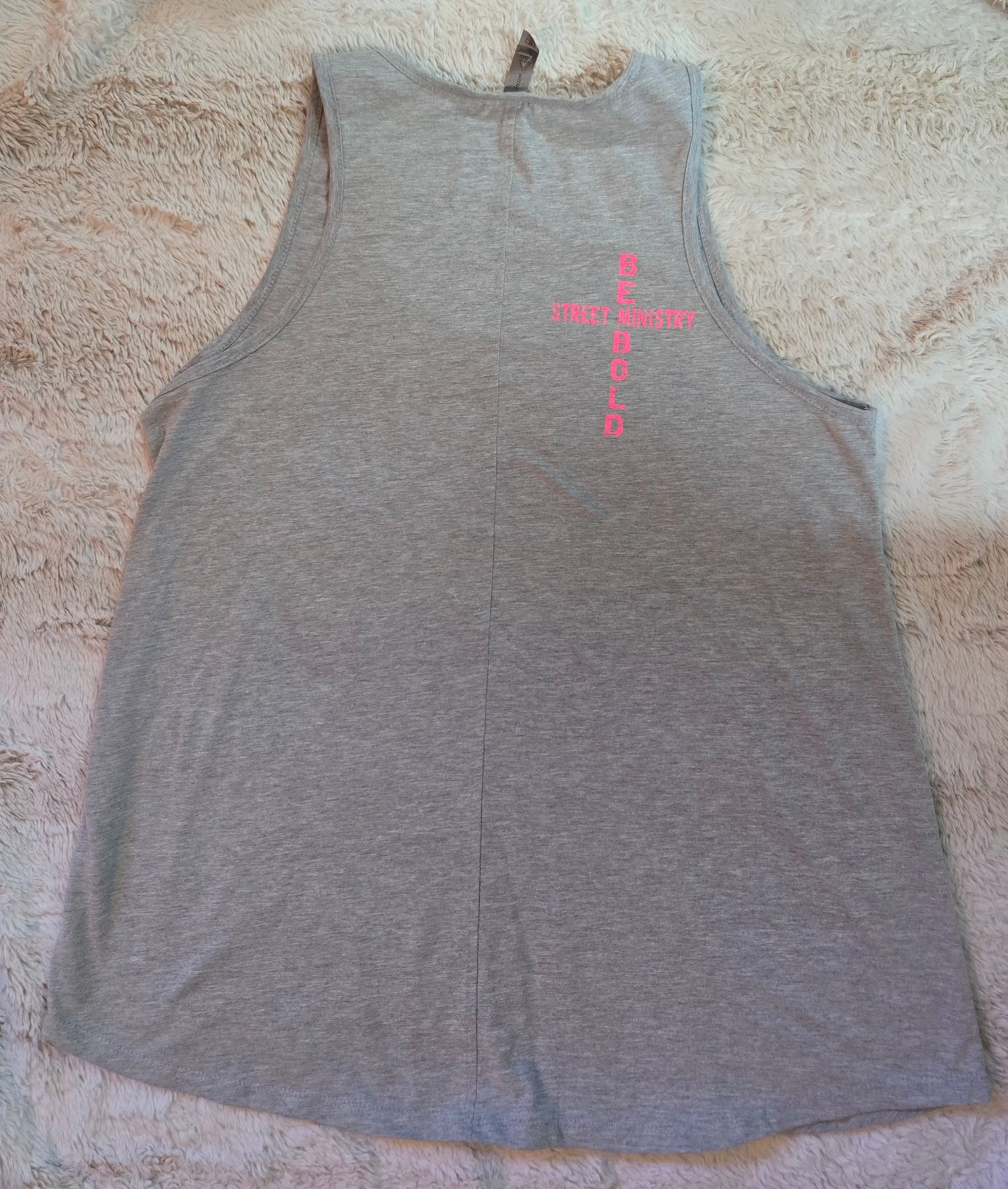 Hope Dealer Ladies Flowy Tank Light Heather Grey w/pink