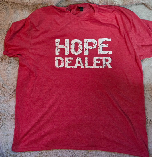 Hope Dealer T-Shirt Heather Red w/white